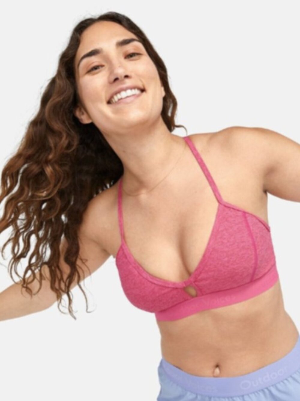 Ourdoor Voices Steeplechase Sports Bra in Pink, XS